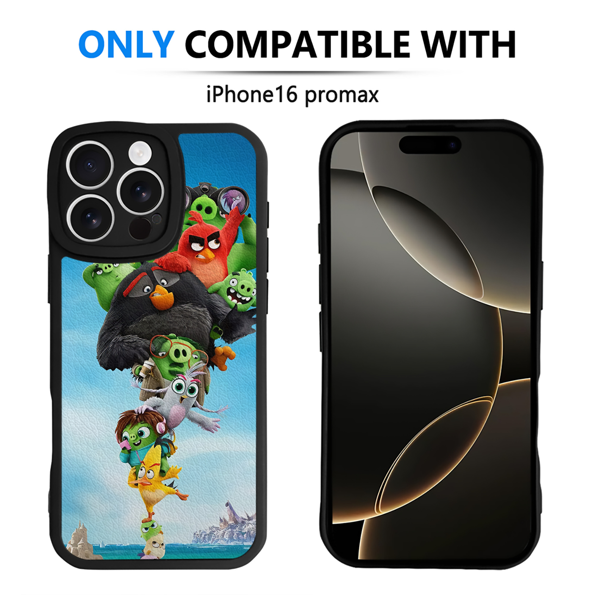 （画像用） Angry Birds アングリーバード 【iPhone 16シリーズ対応】シリコンスマホケース（レザー調） 材質：シリコン
